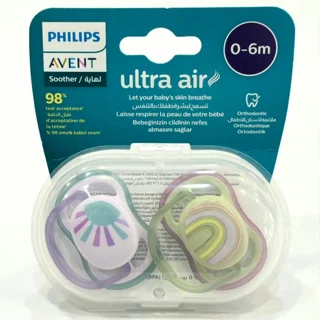 پستانک ارتودنسی فیلیپس اونت اولترا ایر ماه Ultra Air 0-6 دو عددی